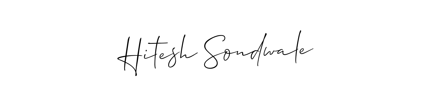 Allison_Script is a professional signature style that is perfect for those who want to add a touch of class to their signature. It is also a great choice for those who want to make their signature more unique. Get Hitesh Sondwale name to fancy signature for free. Hitesh Sondwale signature style 2 images and pictures png