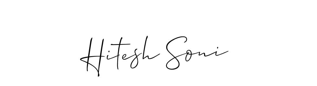 How to make Hitesh Soni name signature. Use Allison_Script style for creating short signs online. This is the latest handwritten sign. Hitesh Soni signature style 2 images and pictures png