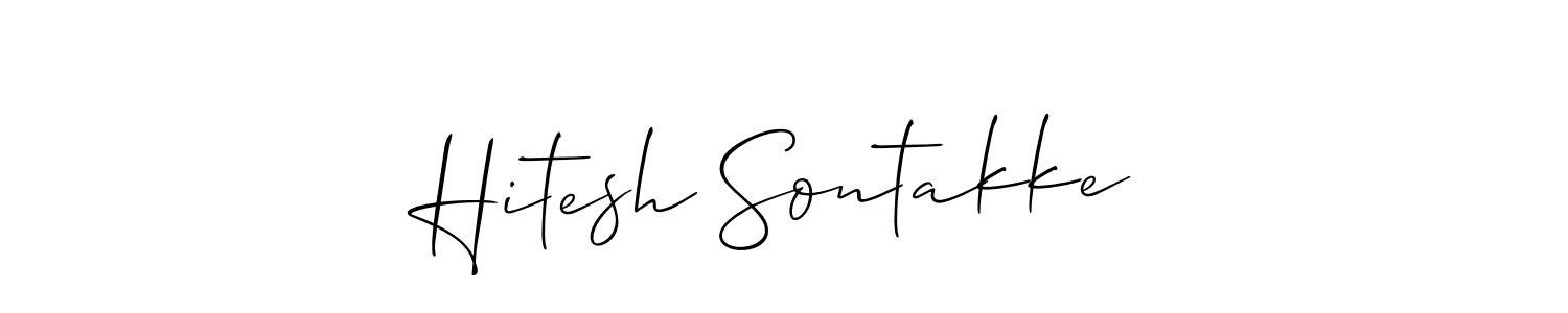 Make a short Hitesh Sontakke signature style. Manage your documents anywhere anytime using Allison_Script. Create and add eSignatures, submit forms, share and send files easily. Hitesh Sontakke signature style 2 images and pictures png