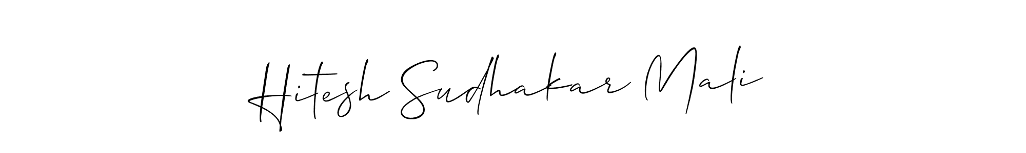 Also we have Hitesh Sudhakar Mali name is the best signature style. Create professional handwritten signature collection using Allison_Script autograph style. Hitesh Sudhakar Mali signature style 2 images and pictures png