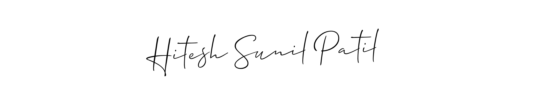 You should practise on your own different ways (Allison_Script) to write your name (Hitesh Sunil Patil) in signature. don't let someone else do it for you. Hitesh Sunil Patil signature style 2 images and pictures png