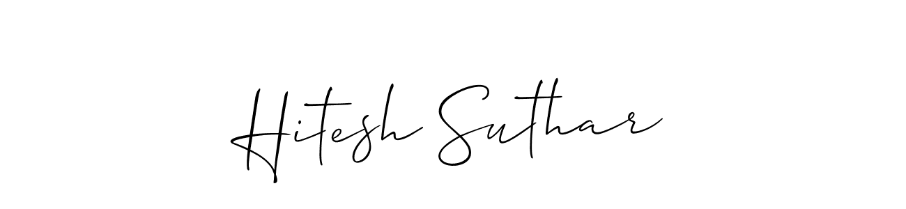 Hitesh Suthar stylish signature style. Best Handwritten Sign (Allison_Script) for my name. Handwritten Signature Collection Ideas for my name Hitesh Suthar. Hitesh Suthar signature style 2 images and pictures png
