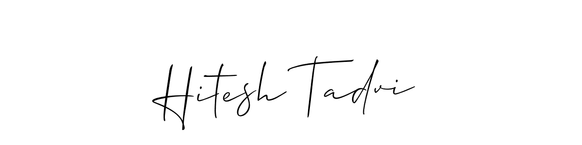 Hitesh Tadvi stylish signature style. Best Handwritten Sign (Allison_Script) for my name. Handwritten Signature Collection Ideas for my name Hitesh Tadvi. Hitesh Tadvi signature style 2 images and pictures png