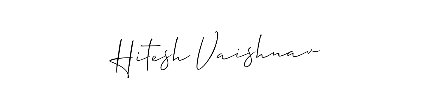 How to make Hitesh Vaishnav signature? Allison_Script is a professional autograph style. Create handwritten signature for Hitesh Vaishnav name. Hitesh Vaishnav signature style 2 images and pictures png