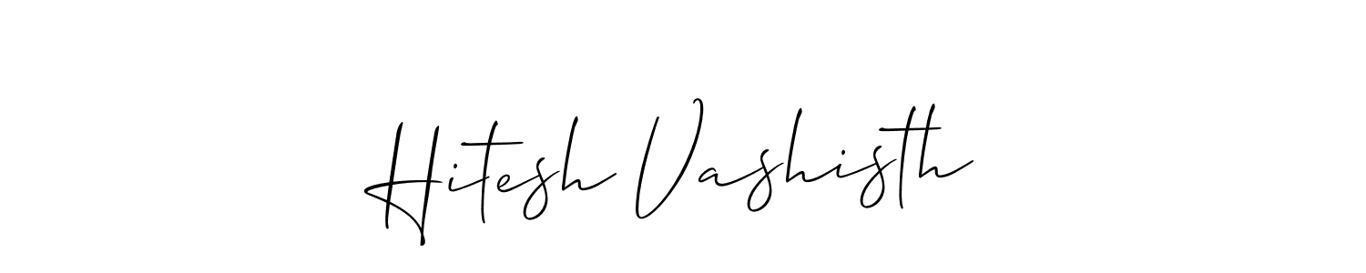 The best way (Allison_Script) to make a short signature is to pick only two or three words in your name. The name Hitesh Vashisth include a total of six letters. For converting this name. Hitesh Vashisth signature style 2 images and pictures png