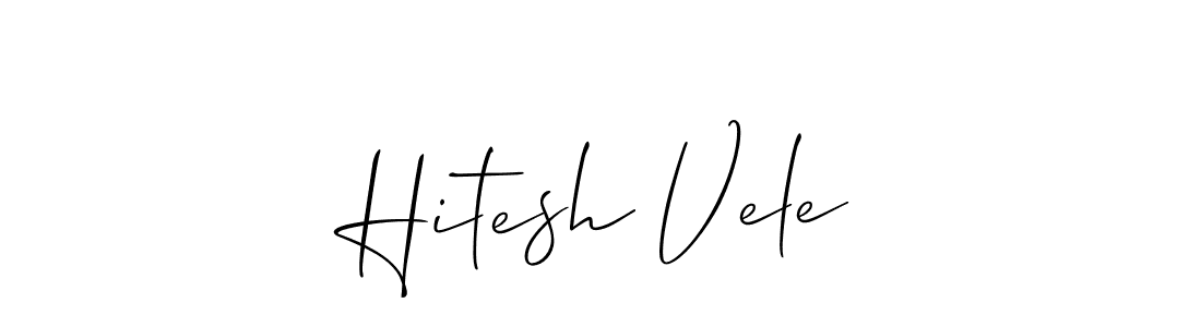 if you are searching for the best signature style for your name Hitesh Vele. so please give up your signature search. here we have designed multiple signature styles  using Allison_Script. Hitesh Vele signature style 2 images and pictures png