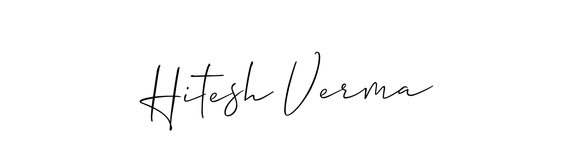 The best way (Allison_Script) to make a short signature is to pick only two or three words in your name. The name Hitesh Verma include a total of six letters. For converting this name. Hitesh Verma signature style 2 images and pictures png