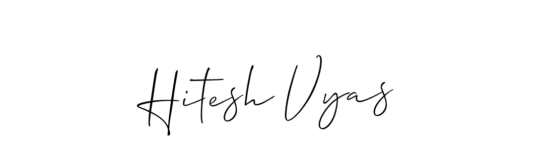 How to make Hitesh Vyas signature? Allison_Script is a professional autograph style. Create handwritten signature for Hitesh Vyas name. Hitesh Vyas signature style 2 images and pictures png