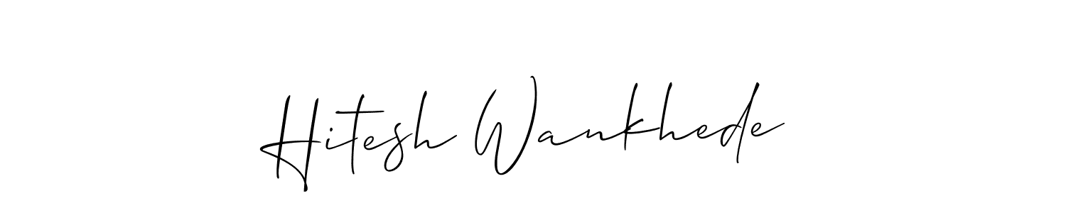 Also we have Hitesh Wankhede name is the best signature style. Create professional handwritten signature collection using Allison_Script autograph style. Hitesh Wankhede signature style 2 images and pictures png