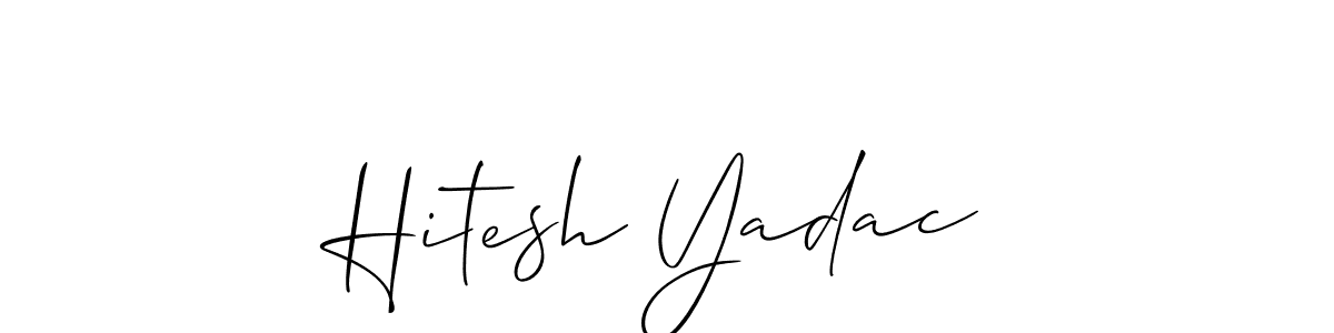 Allison_Script is a professional signature style that is perfect for those who want to add a touch of class to their signature. It is also a great choice for those who want to make their signature more unique. Get Hitesh Yadac name to fancy signature for free. Hitesh Yadac signature style 2 images and pictures png