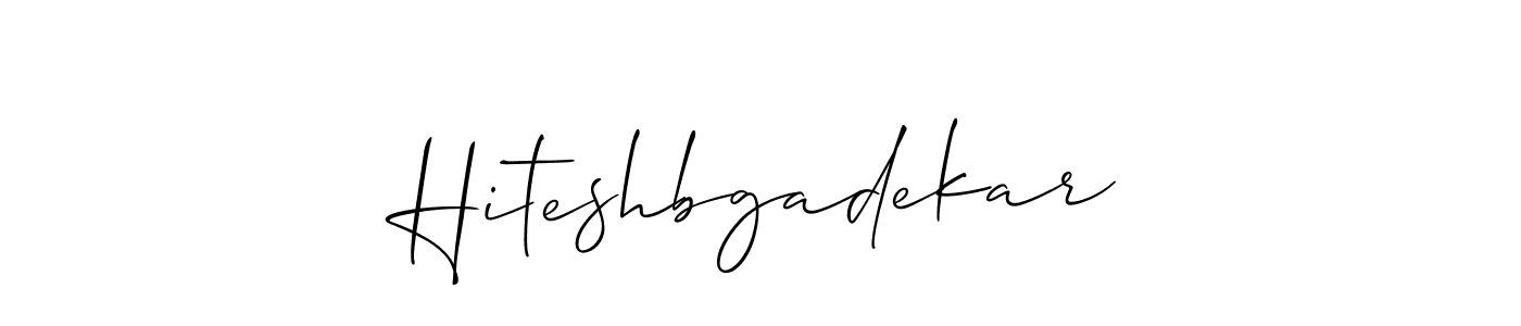 Also we have Hiteshbgadekar name is the best signature style. Create professional handwritten signature collection using Allison_Script autograph style. Hiteshbgadekar signature style 2 images and pictures png
