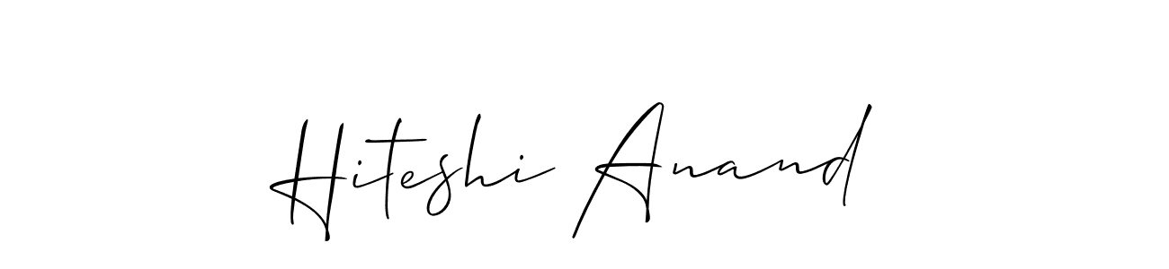 How to Draw Hiteshi Anand signature style? Allison_Script is a latest design signature styles for name Hiteshi Anand. Hiteshi Anand signature style 2 images and pictures png