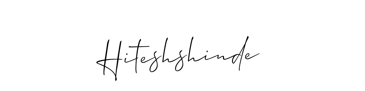 Make a beautiful signature design for name Hiteshshinde. With this signature (Allison_Script) style, you can create a handwritten signature for free. Hiteshshinde signature style 2 images and pictures png