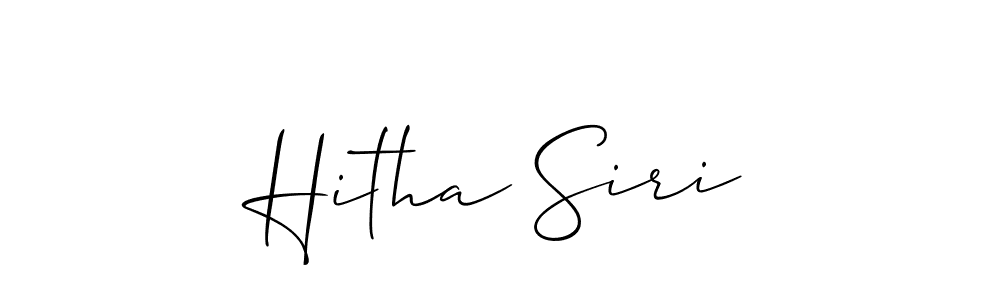 Make a beautiful signature design for name Hitha Siri. With this signature (Allison_Script) style, you can create a handwritten signature for free. Hitha Siri signature style 2 images and pictures png