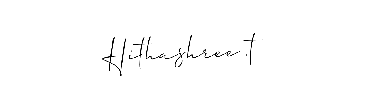 Allison_Script is a professional signature style that is perfect for those who want to add a touch of class to their signature. It is also a great choice for those who want to make their signature more unique. Get Hithashree .t name to fancy signature for free. Hithashree .t signature style 2 images and pictures png