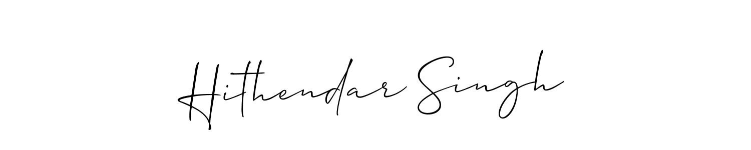 Also You can easily find your signature by using the search form. We will create Hithendar Singh name handwritten signature images for you free of cost using Allison_Script sign style. Hithendar Singh signature style 2 images and pictures png