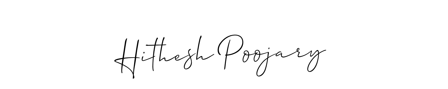 Also we have Hithesh Poojary name is the best signature style. Create professional handwritten signature collection using Allison_Script autograph style. Hithesh Poojary signature style 2 images and pictures png