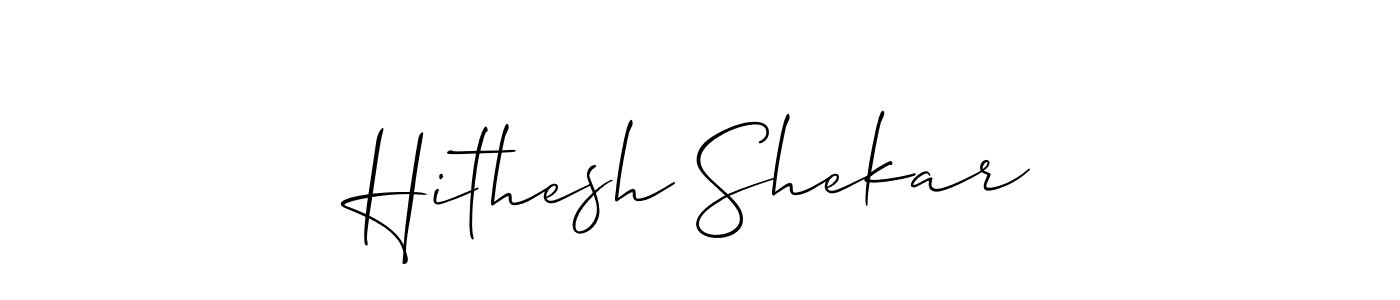 Make a short Hithesh Shekar signature style. Manage your documents anywhere anytime using Allison_Script. Create and add eSignatures, submit forms, share and send files easily. Hithesh Shekar signature style 2 images and pictures png