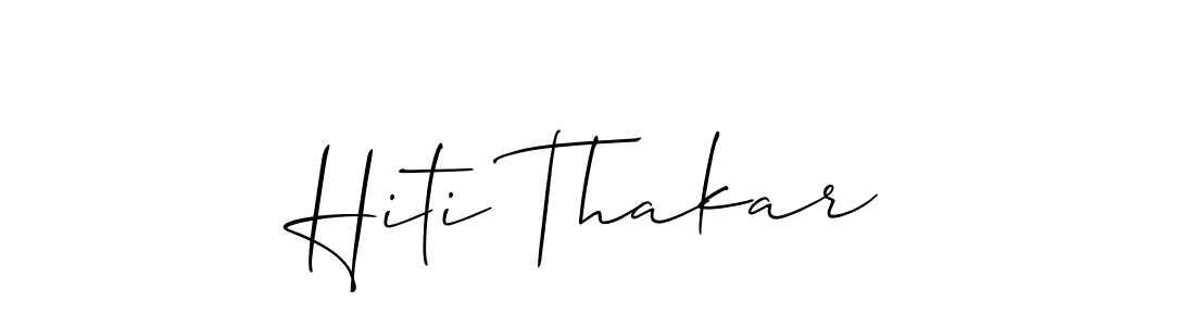 It looks lik you need a new signature style for name Hiti Thakar. Design unique handwritten (Allison_Script) signature with our free signature maker in just a few clicks. Hiti Thakar signature style 2 images and pictures png