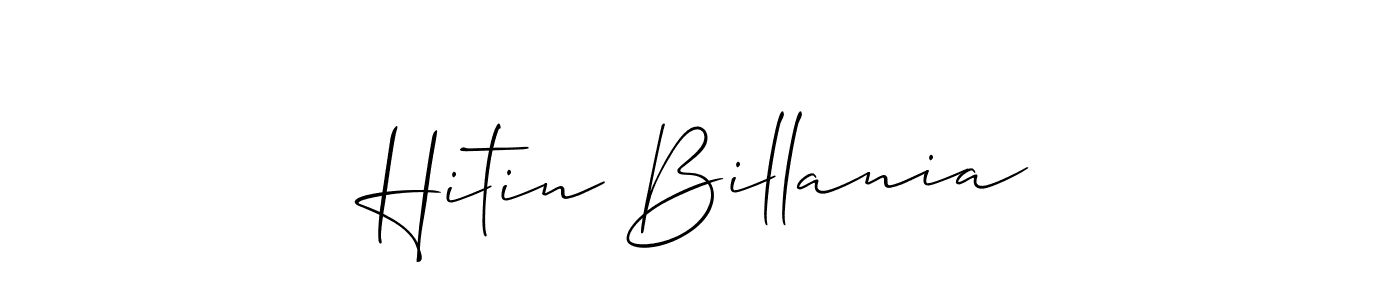 Hitin Billania stylish signature style. Best Handwritten Sign (Allison_Script) for my name. Handwritten Signature Collection Ideas for my name Hitin Billania. Hitin Billania signature style 2 images and pictures png