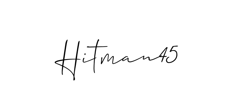 The best way (Allison_Script) to make a short signature is to pick only two or three words in your name. The name Hitman45 include a total of six letters. For converting this name. Hitman45 signature style 2 images and pictures png