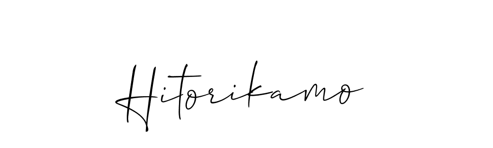 Make a beautiful signature design for name Hitorikamo. With this signature (Allison_Script) style, you can create a handwritten signature for free. Hitorikamo signature style 2 images and pictures png