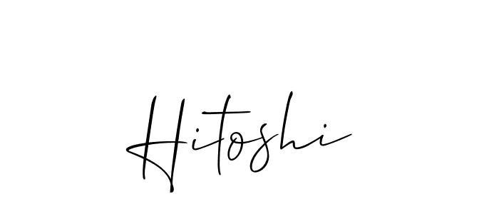 Use a signature maker to create a handwritten signature online. With this signature software, you can design (Allison_Script) your own signature for name Hitoshi. Hitoshi signature style 2 images and pictures png