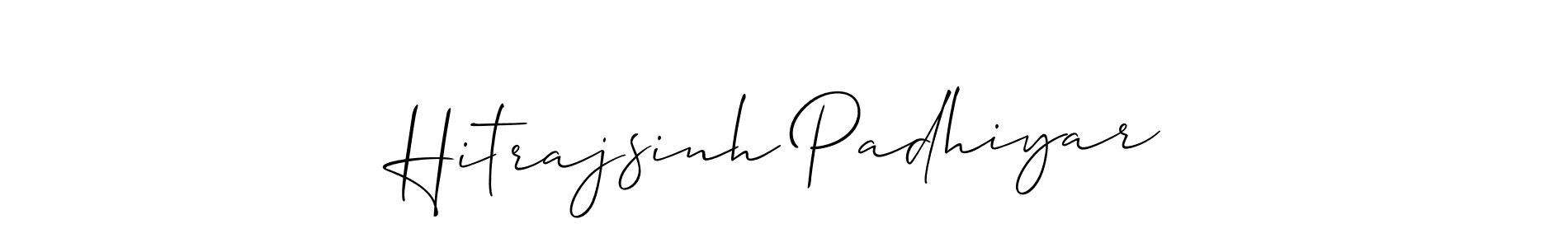 Also we have Hitrajsinh Padhiyar name is the best signature style. Create professional handwritten signature collection using Allison_Script autograph style. Hitrajsinh Padhiyar signature style 2 images and pictures png