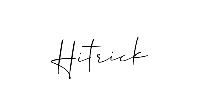 Make a beautiful signature design for name Hitrick. With this signature (Allison_Script) style, you can create a handwritten signature for free. Hitrick signature style 2 images and pictures png