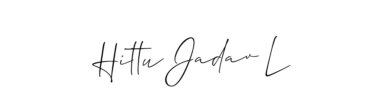 Create a beautiful signature design for name Hittu Jadav L. With this signature (Allison_Script) fonts, you can make a handwritten signature for free. Hittu Jadav L signature style 2 images and pictures png