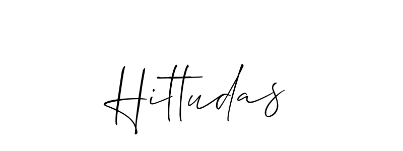 Use a signature maker to create a handwritten signature online. With this signature software, you can design (Allison_Script) your own signature for name Hittudas. Hittudas signature style 2 images and pictures png