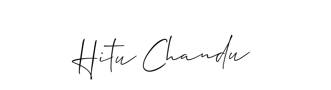Similarly Allison_Script is the best handwritten signature design. Signature creator online .You can use it as an online autograph creator for name Hitu Chandu. Hitu Chandu signature style 2 images and pictures png
