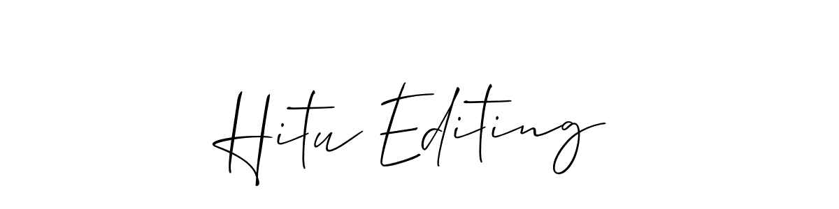 Also You can easily find your signature by using the search form. We will create Hitu Editing name handwritten signature images for you free of cost using Allison_Script sign style. Hitu Editing signature style 2 images and pictures png