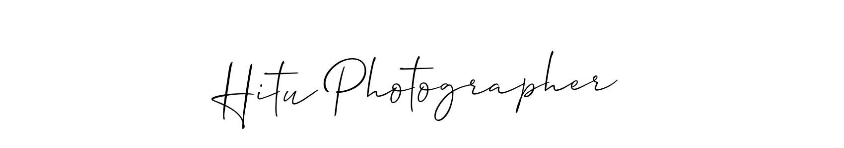 How to Draw Hitu Photographer signature style? Allison_Script is a latest design signature styles for name Hitu Photographer. Hitu Photographer signature style 2 images and pictures png