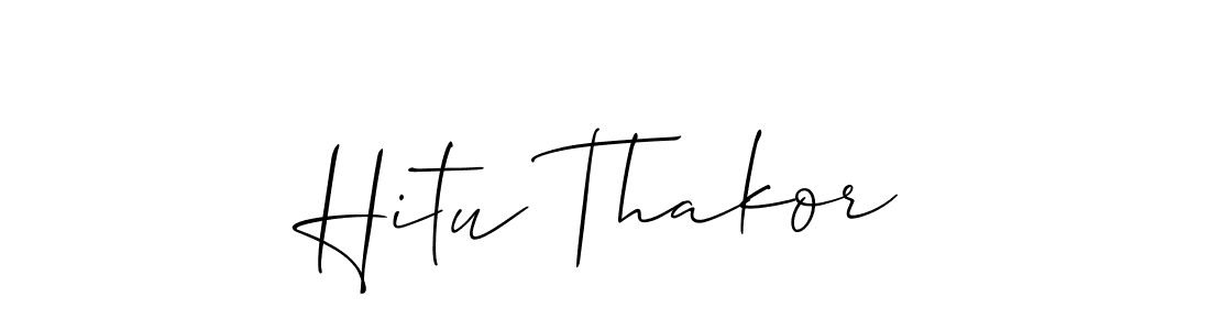 How to Draw Hitu Thakor signature style? Allison_Script is a latest design signature styles for name Hitu Thakor. Hitu Thakor signature style 2 images and pictures png