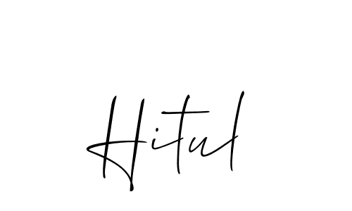 How to make Hitul signature? Allison_Script is a professional autograph style. Create handwritten signature for Hitul name. Hitul signature style 2 images and pictures png