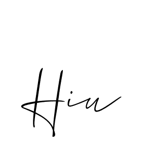 How to make Hiu signature? Allison_Script is a professional autograph style. Create handwritten signature for Hiu name. Hiu signature style 2 images and pictures png