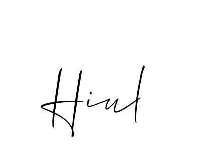 It looks lik you need a new signature style for name Hiul. Design unique handwritten (Allison_Script) signature with our free signature maker in just a few clicks. Hiul signature style 2 images and pictures png
