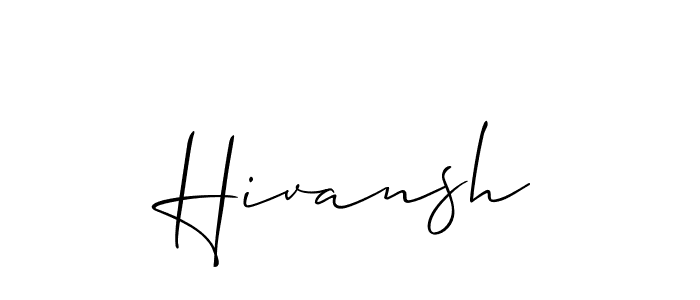 Hivansh stylish signature style. Best Handwritten Sign (Allison_Script) for my name. Handwritten Signature Collection Ideas for my name Hivansh. Hivansh signature style 2 images and pictures png