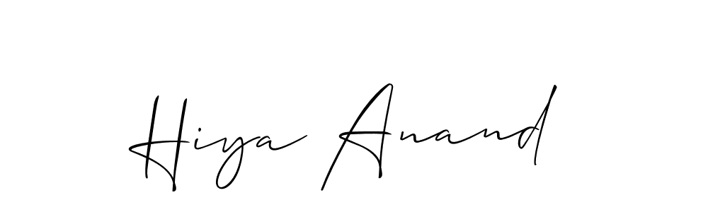 How to make Hiya Anand signature? Allison_Script is a professional autograph style. Create handwritten signature for Hiya Anand name. Hiya Anand signature style 2 images and pictures png