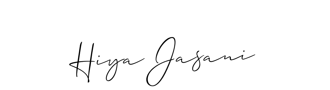 Once you've used our free online signature maker to create your best signature Allison_Script style, it's time to enjoy all of the benefits that Hiya Jasani name signing documents. Hiya Jasani signature style 2 images and pictures png