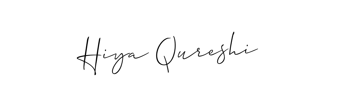 Hiya Qureshi stylish signature style. Best Handwritten Sign (Allison_Script) for my name. Handwritten Signature Collection Ideas for my name Hiya Qureshi. Hiya Qureshi signature style 2 images and pictures png