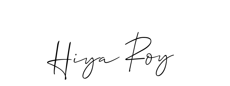 This is the best signature style for the Hiya Roy name. Also you like these signature font (Allison_Script). Mix name signature. Hiya Roy signature style 2 images and pictures png