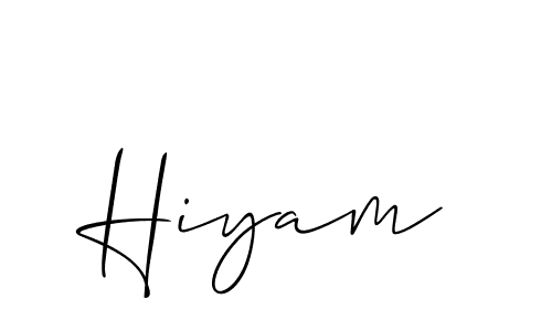 The best way (Allison_Script) to make a short signature is to pick only two or three words in your name. The name Hiyam include a total of six letters. For converting this name. Hiyam signature style 2 images and pictures png