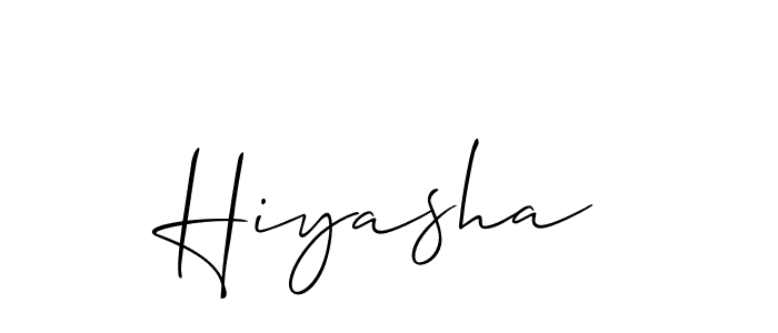 The best way (Allison_Script) to make a short signature is to pick only two or three words in your name. The name Hiyasha include a total of six letters. For converting this name. Hiyasha signature style 2 images and pictures png