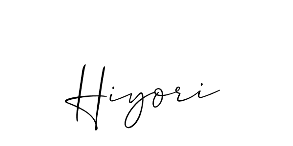 Use a signature maker to create a handwritten signature online. With this signature software, you can design (Allison_Script) your own signature for name Hiyori. Hiyori signature style 2 images and pictures png