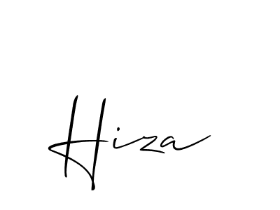 Make a beautiful signature design for name Hiza. With this signature (Allison_Script) style, you can create a handwritten signature for free. Hiza signature style 2 images and pictures png