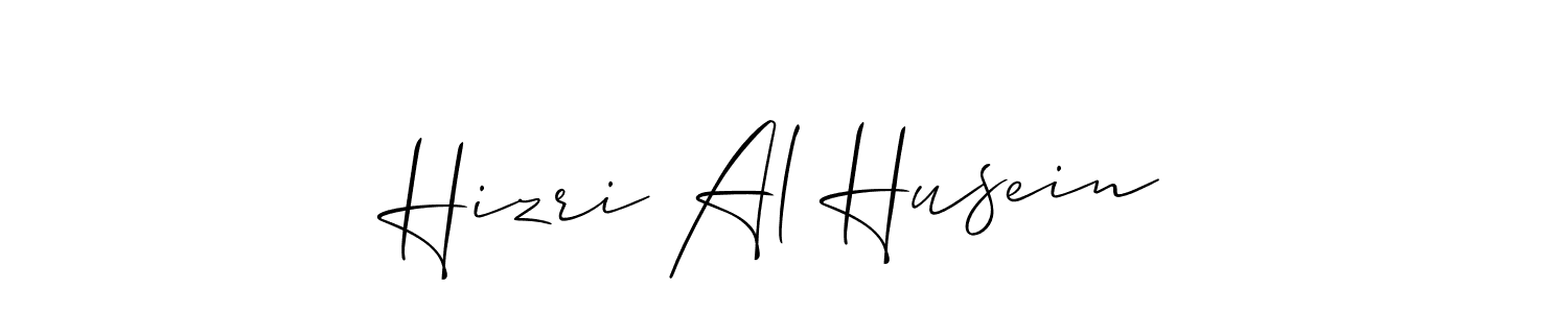 Make a beautiful signature design for name Hizri Al Husein. With this signature (Allison_Script) style, you can create a handwritten signature for free. Hizri Al Husein signature style 2 images and pictures png