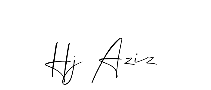 It looks lik you need a new signature style for name Hj Aziz. Design unique handwritten (Allison_Script) signature with our free signature maker in just a few clicks. Hj Aziz signature style 2 images and pictures png