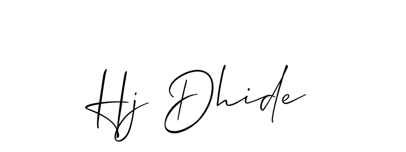 Hj Dhide stylish signature style. Best Handwritten Sign (Allison_Script) for my name. Handwritten Signature Collection Ideas for my name Hj Dhide. Hj Dhide signature style 2 images and pictures png